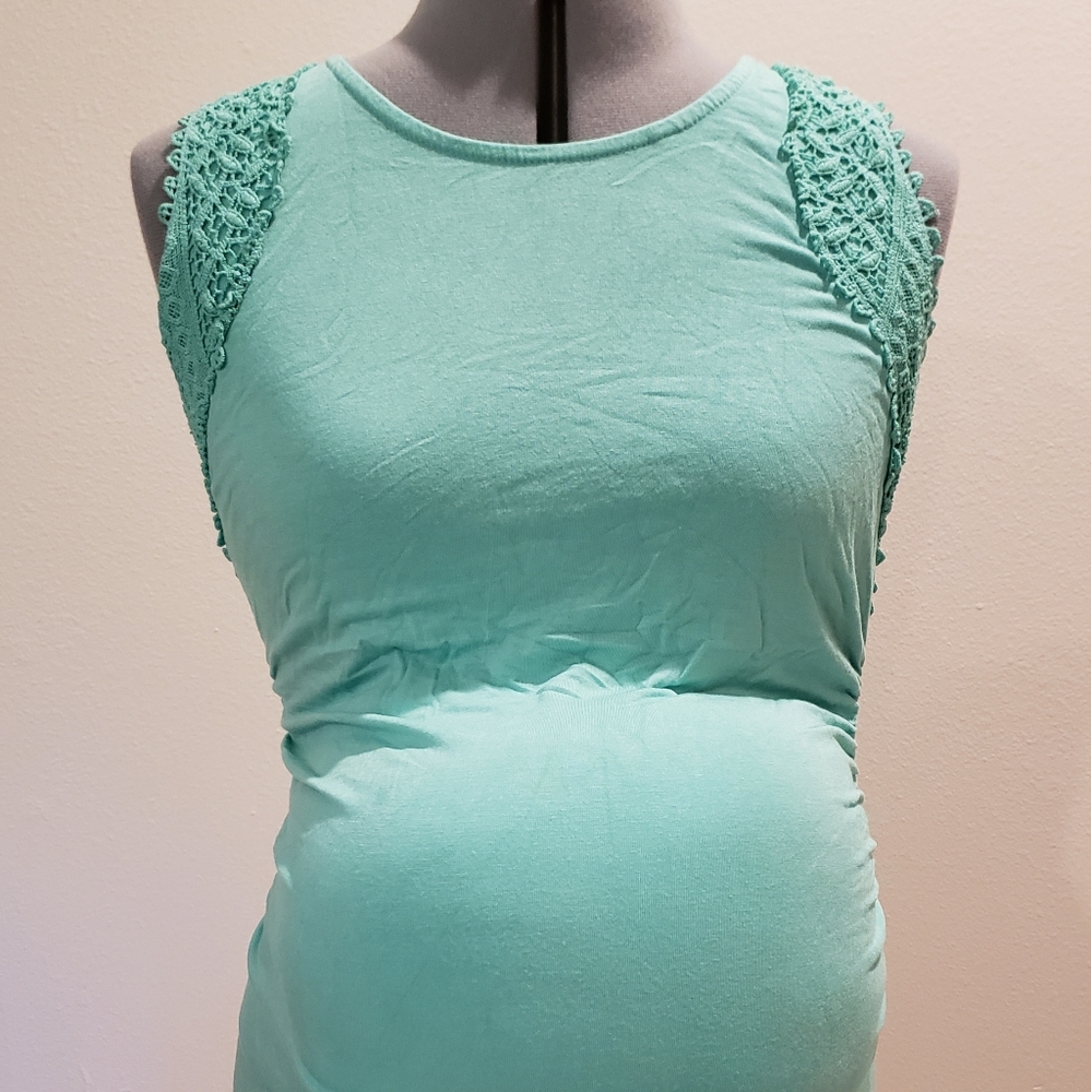 Turquoise Le Lis maternity tank